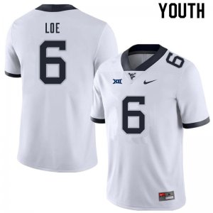 Youth West Virginia Mountaineers NCAA #6 Exree Loe White Authentic Nike Stitched College Football Jersey AB15O65PP